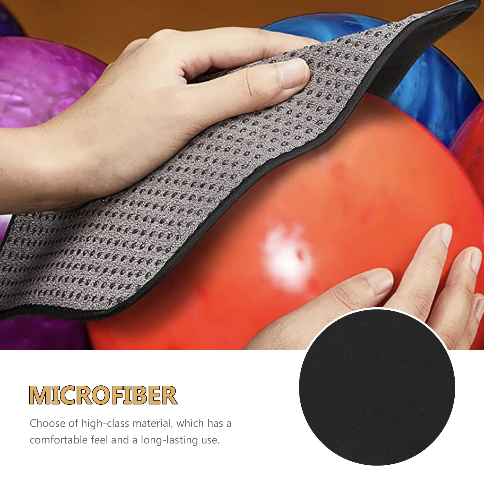 

2Pcs Microfiber for Bowling Ball Polishing Towel Cleaning Ball Polishing Cushion Bowling Pad Reusable Portable Cloth Accessories