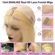 Wow Angel 613 Blonde 13X6 HD Lace Full Frontal Wigs Straight Human Hair Wigs Pre Plucked Deep Parting Brazilian Hair For Women - AliExpress 