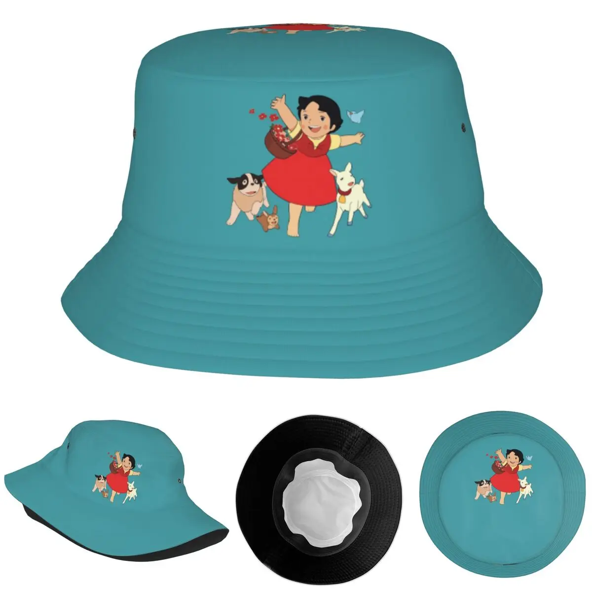 

Хайди, девушка из Альпов Панама Шляпа Детская рыбацкая шапка Боб на лето Рыболовные шапки унисекс