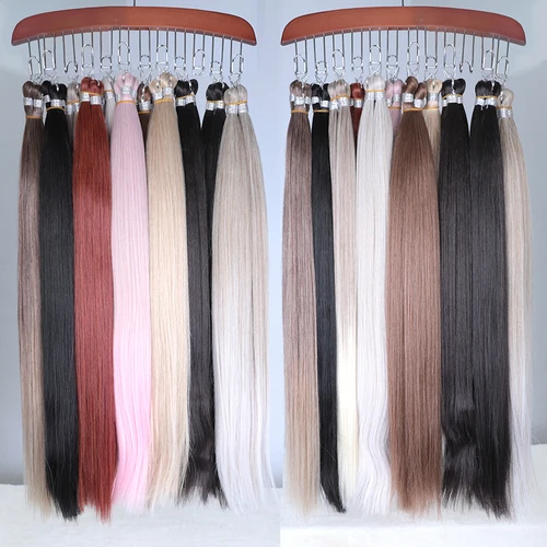Mechones de pelo de poni liso Ariel de 28 pulgadas, trenzas de ganchillo, pelo trenzado sintético, extensiones de cabello de ganchillo suave marrón ombré