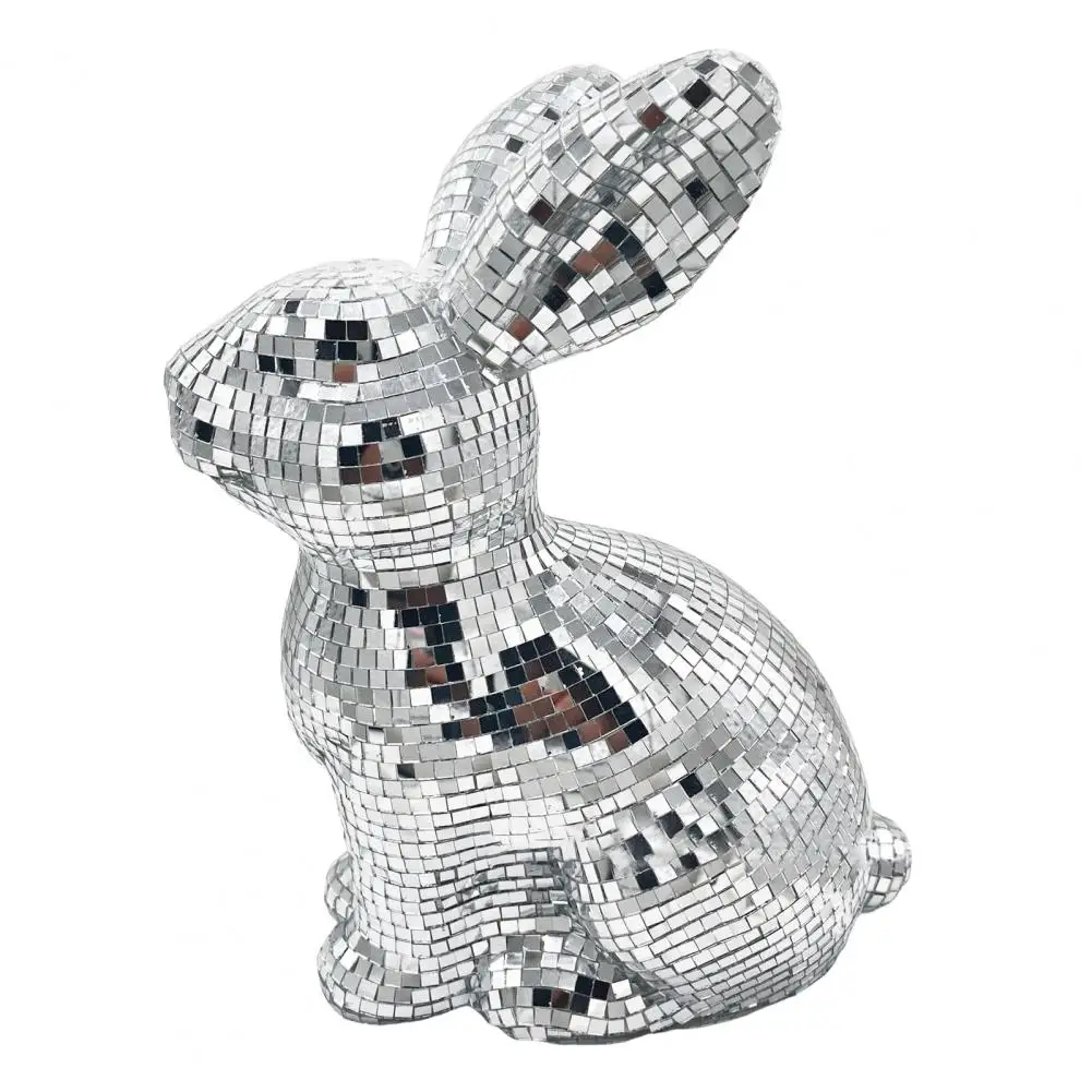 زخرفة أرنب اليدوية مرآة صغيرة الأرنب تمثال أرنب شكل ديسكو الكرة تمثال للحفلات وحفلات الزفاف وأعياد الميلاد للمناسبات