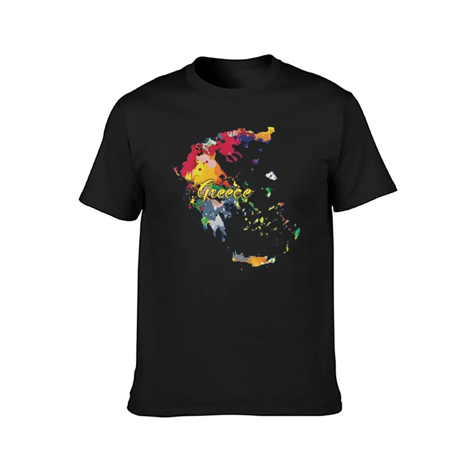 Greece Colourful Country Map T-Shirt animal prinfor boys graphics Aesthetic clothing plain white t shirts men