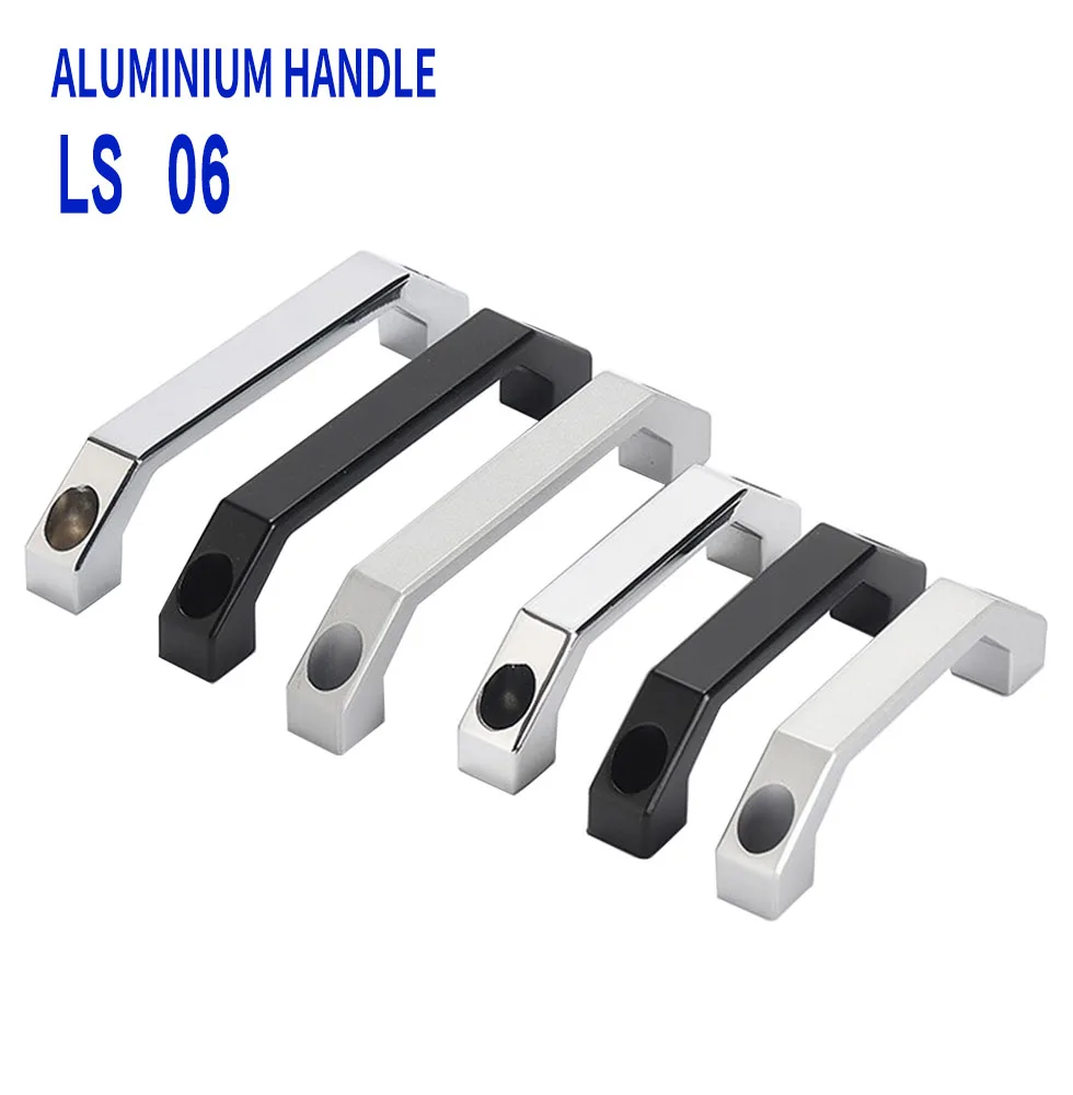 Uchwyt ze stopu aluminium typu U ls520 czarny uchwyt do szafki kwadratowy sprzęt meblowy szuflada do szafki ze stali nierdzewnejLS06