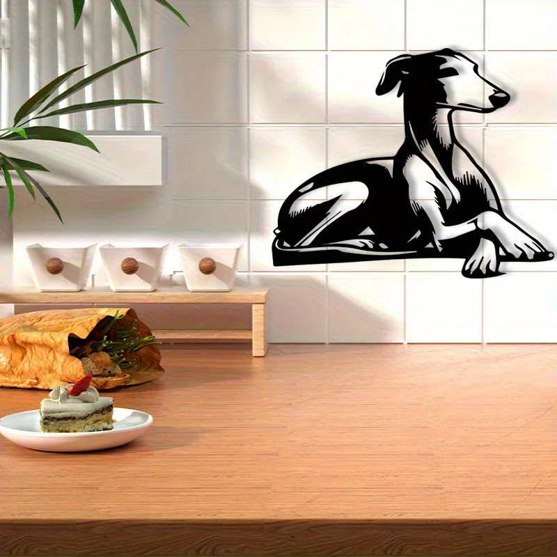 Vintage Greyhound Metal Wall Art – Powder Coated Iron Statue for Garden & Home Decor, Durable Modern Gift
