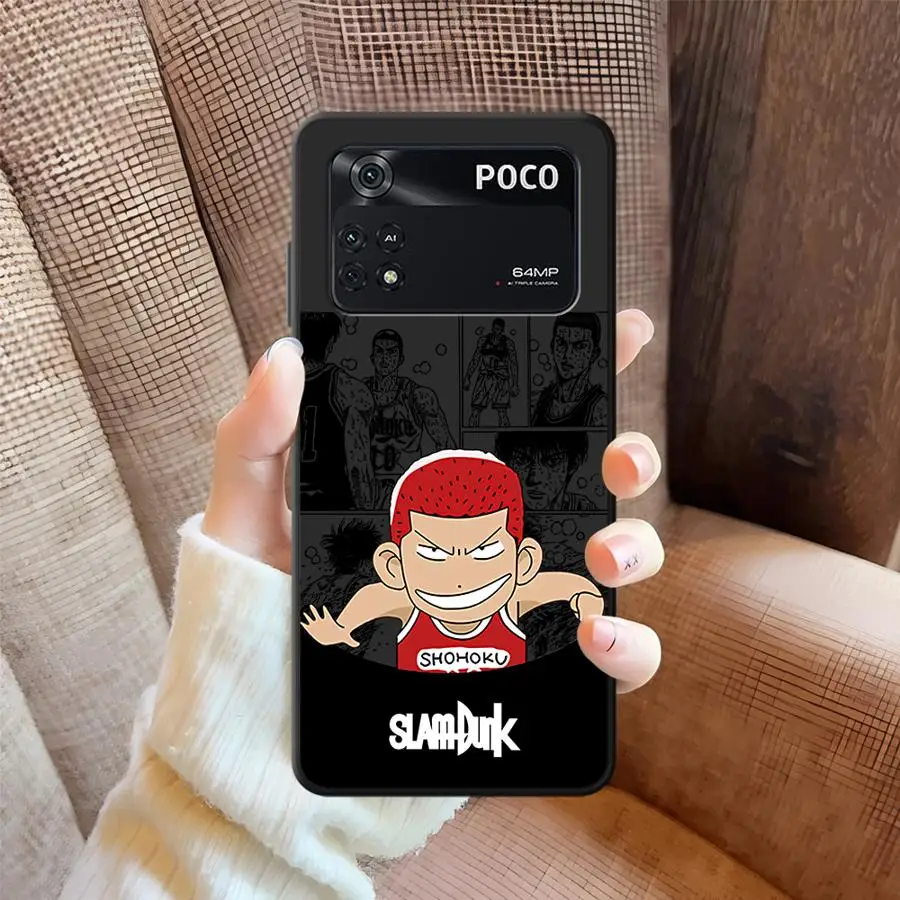 

Чехол для Xiaomi Poco C51 C50 C65 M5 F3 F4 F5 X3 X4 X5 M3 M4 Pro с мягкой задней крышкой телефона Anime Slams Dunks