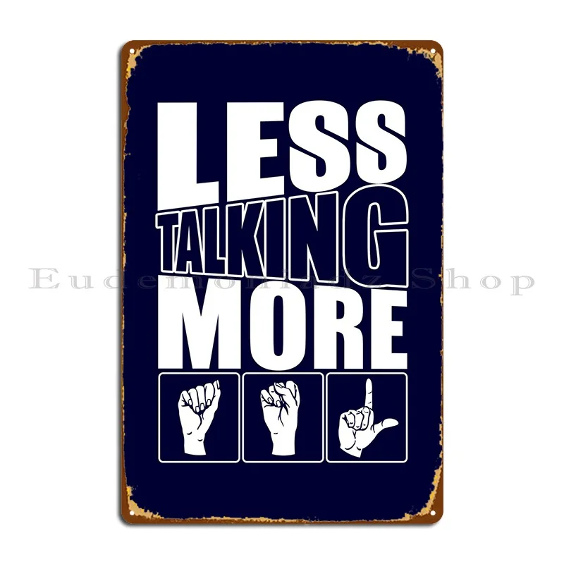 Asl Sign Language Deaf Metal Signs Classic Customize Club Plaques Garage Club Tin Sign Poster