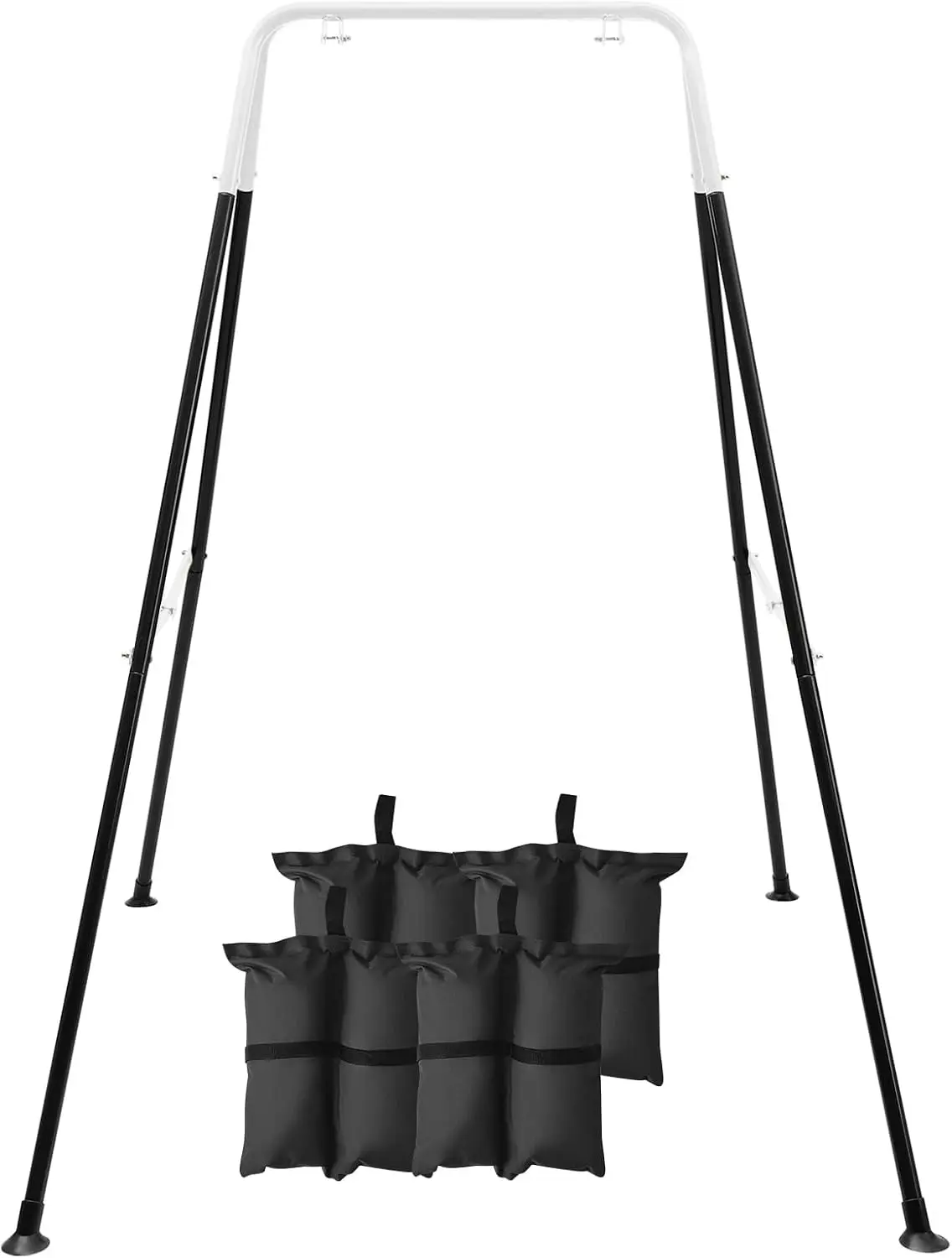 Foldable Swing Stand for Kids with 4 Sandbags, Heavy Duty Metal A-Frame Indoor/Outdoor for Backyard, Suitable Most Toddler/Baby Jumper/Hammock Chair - Black