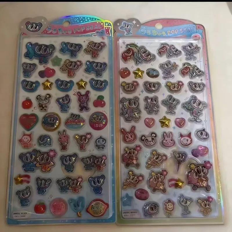 

2026 HOT Angel blue jelly stickers Japanese blue phone case Boys and girls DIY decorative stickers toys 3D relief stickers