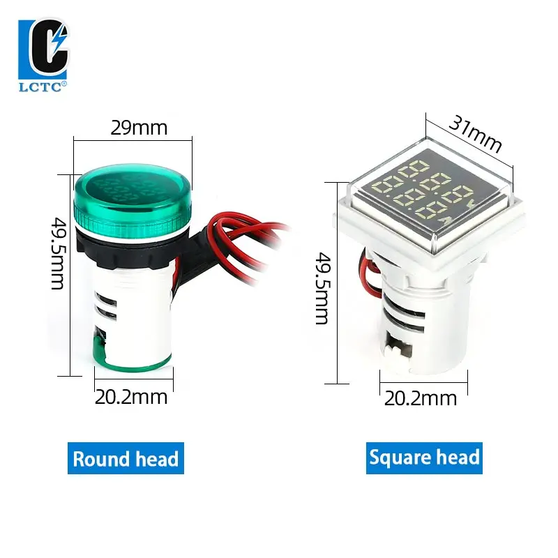 AD16-22FVA AC 380V Digital Display Current and Voltage Meter Integrated Indicator Light One Meter Dual-purpose Digital Dual Disp