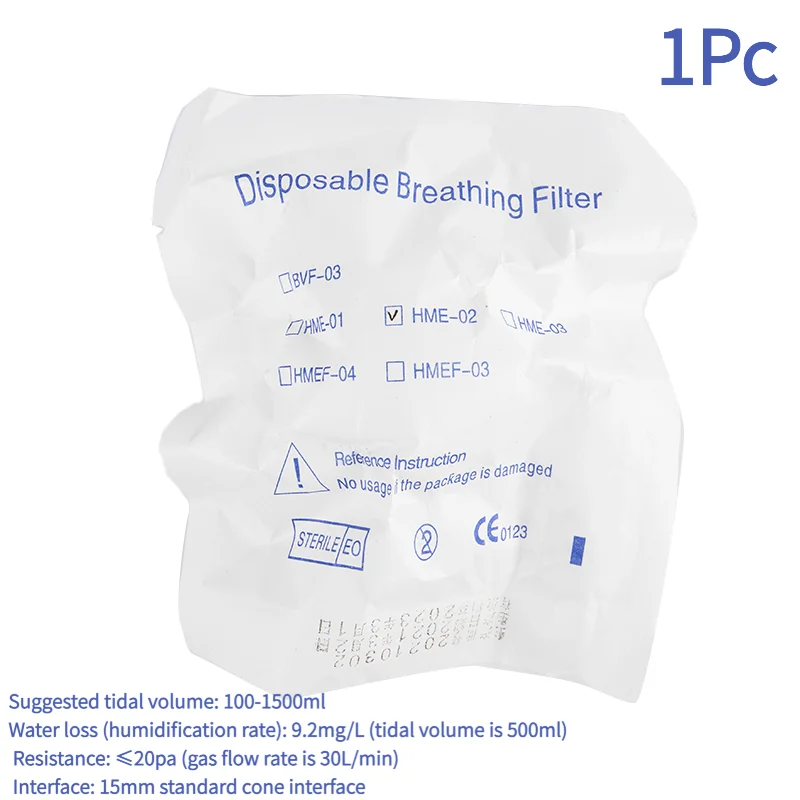 1Pc Disposable Steriled Heat Moisture Exchangers Trach Vent HME Filter.