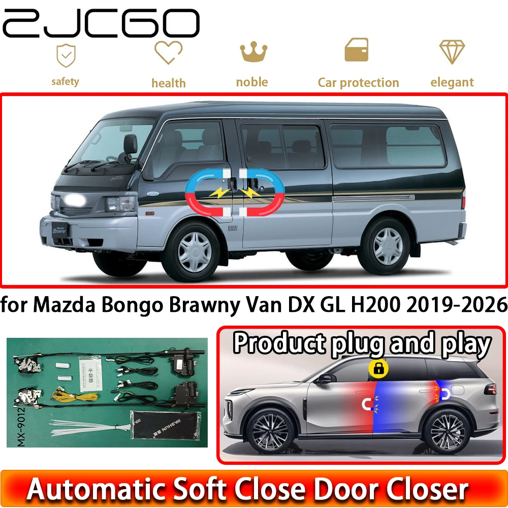 

ZJCGO for Mazda Bongo Brawny Van DX GL H200 2019-2026 Soft Close Door Kit Power Closing Latch System Auto Pull Door Easy Close