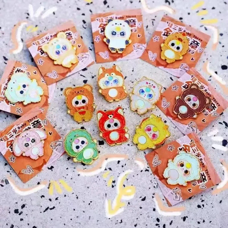 100% حقيقية Babythree شارة معدنية دبوس صندوق أعمى لعبة الشكل حقيبة ملحق جديد وصول الطفل ثلاثة المعلقات تحصيل العصرية