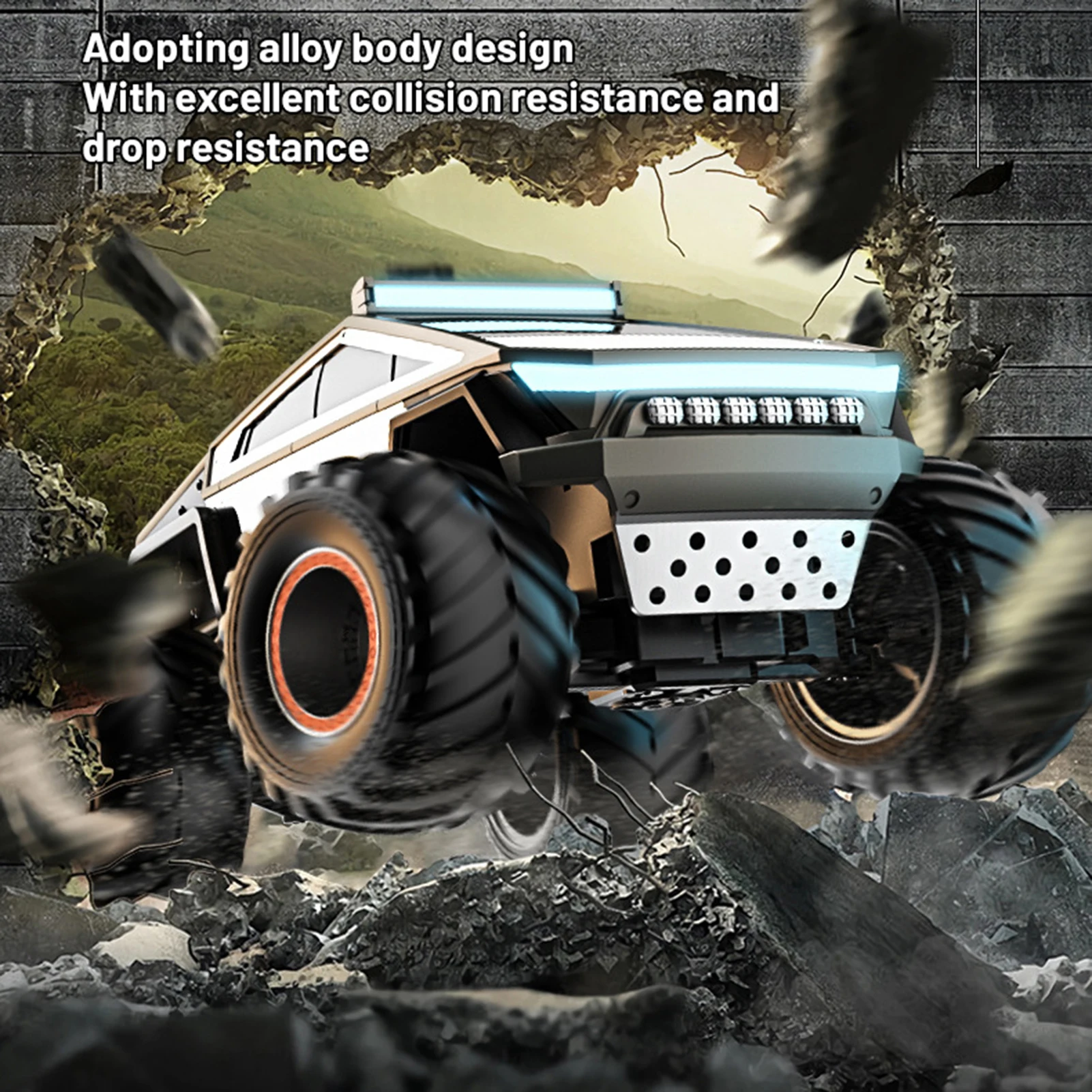 Caminhão cibernético de controle remoto, carro de simulação resistente ao desgaste, carro de brinquedo infantil off road para meninos, crianças e adultos
