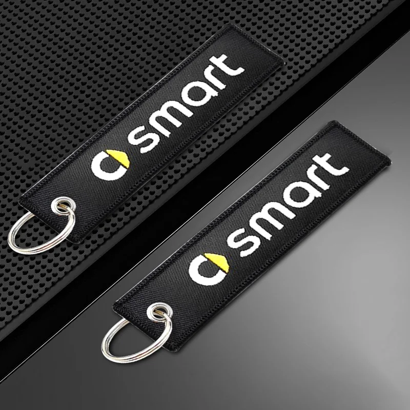 

1Pc Car Logo Embroidery Keychain Lanyard Car Key Chain Women Men Gifts Trinket Accesssory For Mercedes Benz Smart Fortwo Forfour