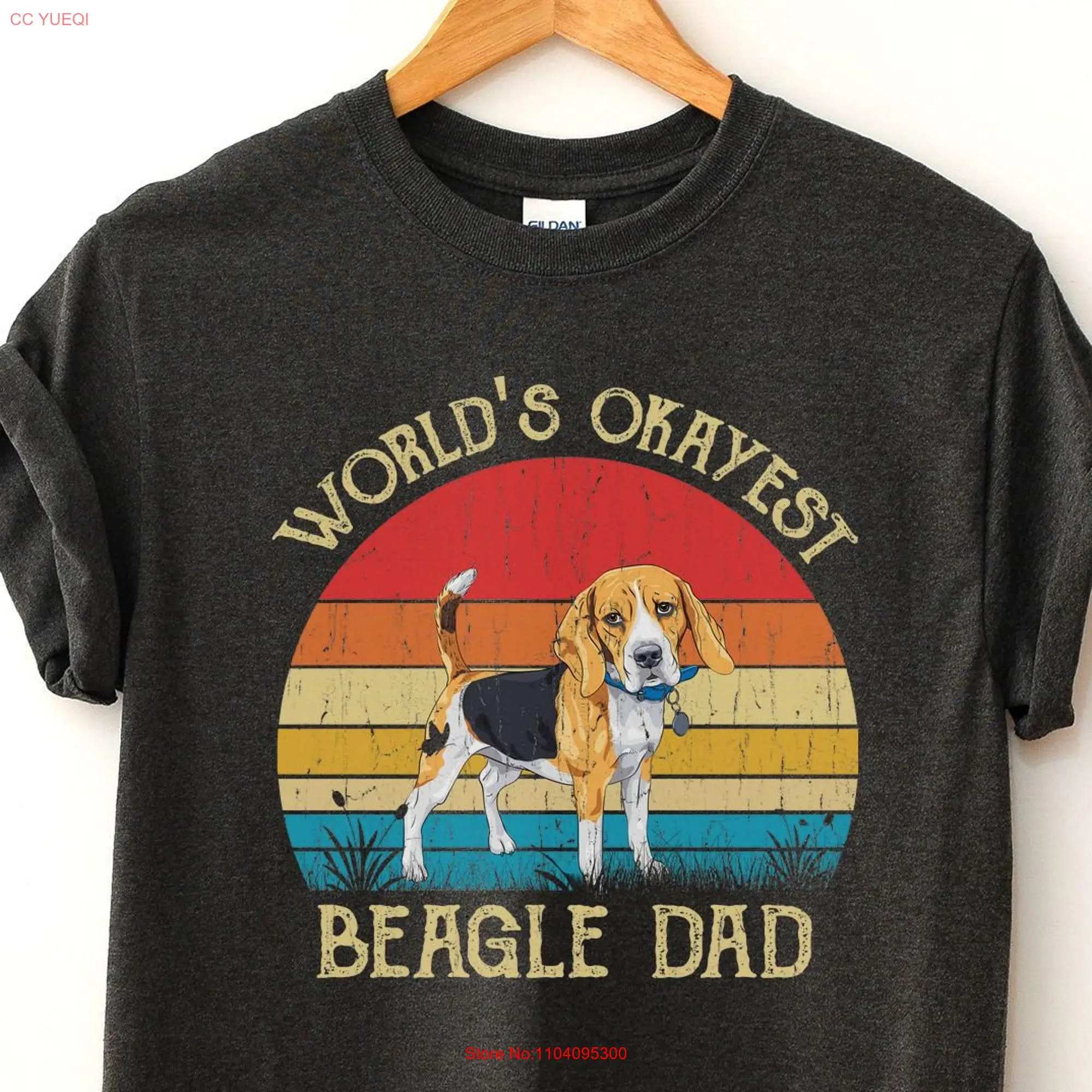 World's okayest beagle dad shirt hoodie sweaT T tank top gift vintage dog father's day tee long or short sleeves