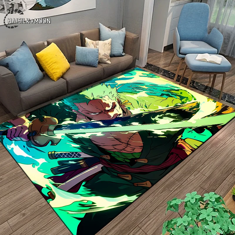 Japanese Anime ONE PIECE Roronoa Zoro Carpet for Living Room Game Rugs Soft Floor Cartoon Rugs Bathroom Rug Mat Yoga Home Mat