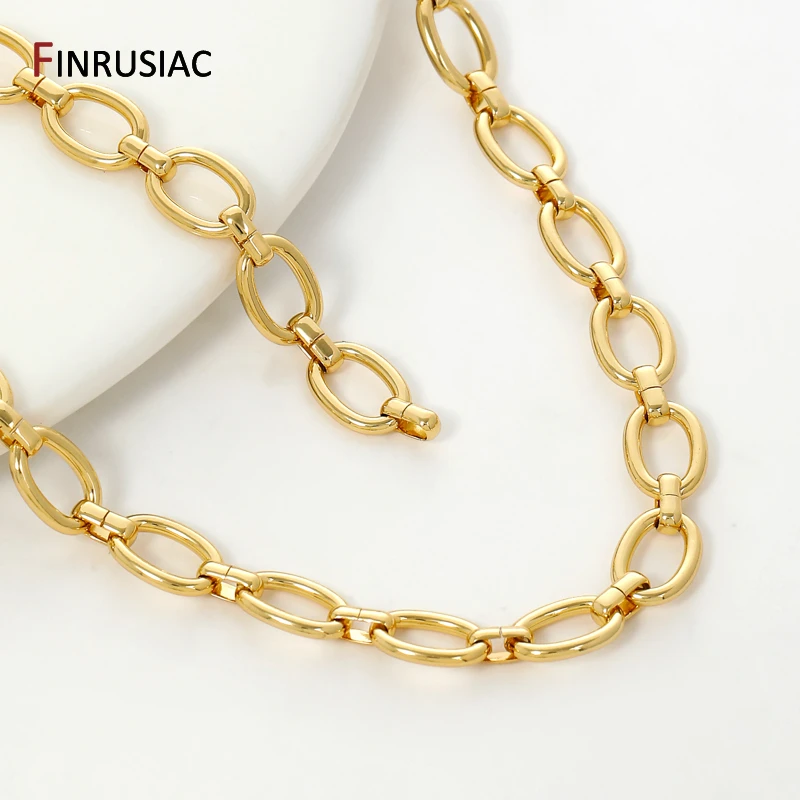 7*10mm 18K Gold Plated Brass Large O Chain for Jewelry Making, High Quality Metal Link Chains for Necklace Bracelet Accessories view 4