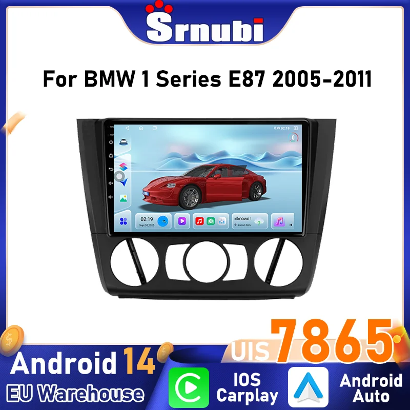 Autoradio 2 Din Lecteur Multimédia GPS Navigation Carplay 5GHz WIFI 4G Bluetooth 5.4 Android Auto Écran Tactile Stéréo pour BMW Série 1 E87 2005-2011