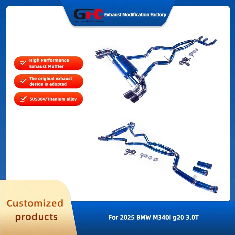 

Высокопроизводительная выхлопная система электронного клапана CatBack из титанового сплава GFC для BMW M340I g20 3.0T 2025 года выпуска