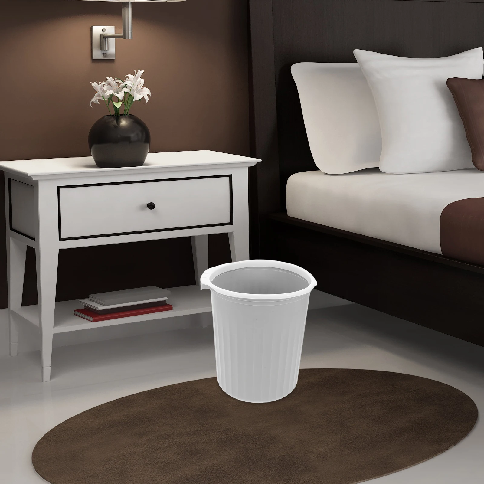 

Simple Trash Can Small Garbage for Bathroom Waste Baskets Bedroom Cans Mini Office