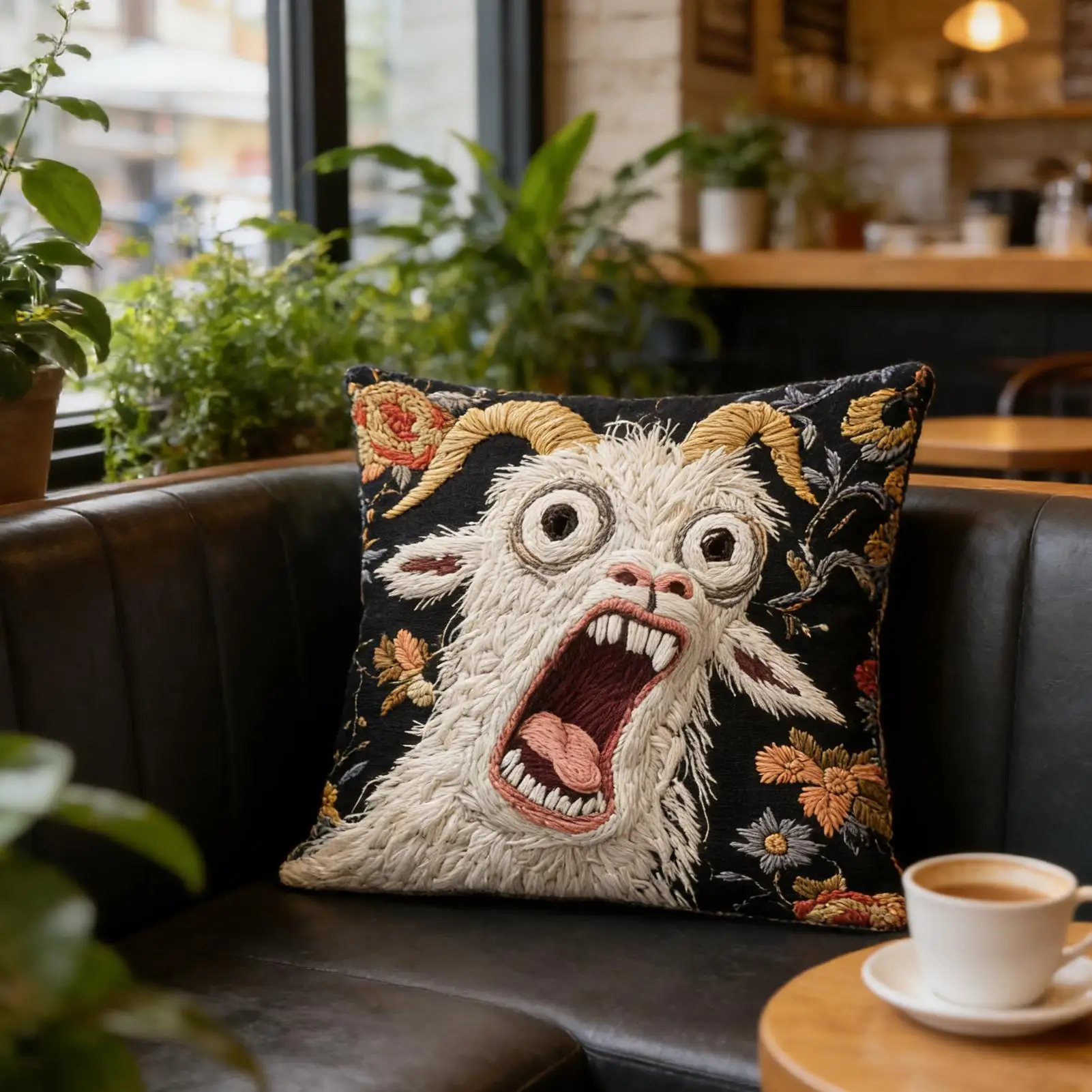 2026 halloween Screaming Goat Pillow Cover 45x45cm 2D Soft Cushion Protector Pillowcase for Couch Family Gathering