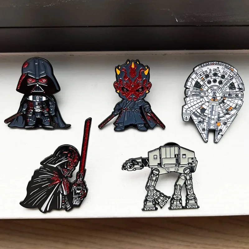 Hot 5pcs Set Classic Enamel Pins Cool Brooches Badge for Backpacks Jackets Hats Retro Sci-Fi Collection Gift Cosplay Accessories