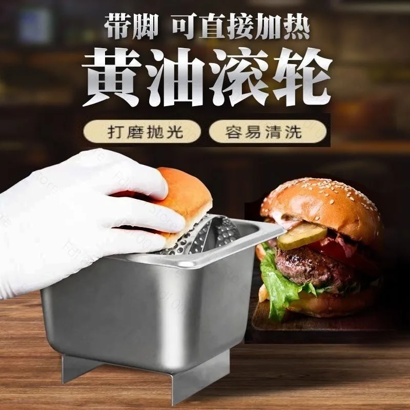 304 Stainless Steel Butter Roller Spreader for Hamburger Food Truck Street Vendor Tool