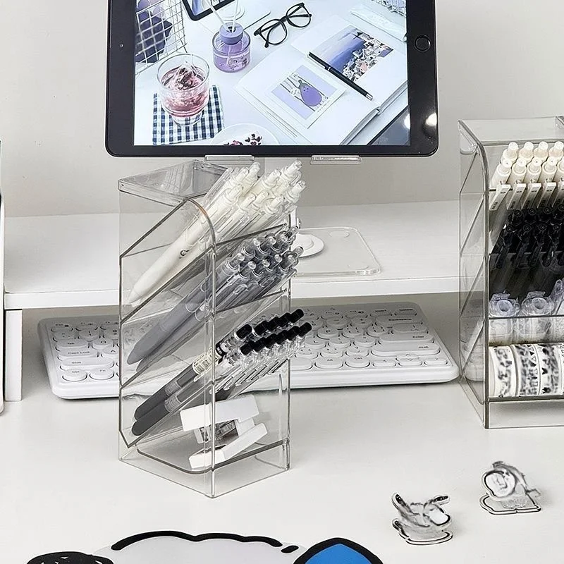 1 PC Transparent Desktop Storage Box for Home and Office, Multi-layer Storage Rack for Dressing Table and Bathroom