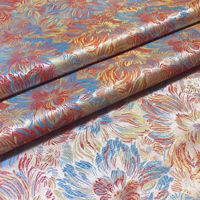 

100x90cm Brocade Jacquard Flower Pattern Damask Fabrics by the Meter DIY Design Sewing Material Cheongsam Dress Garment Fabric