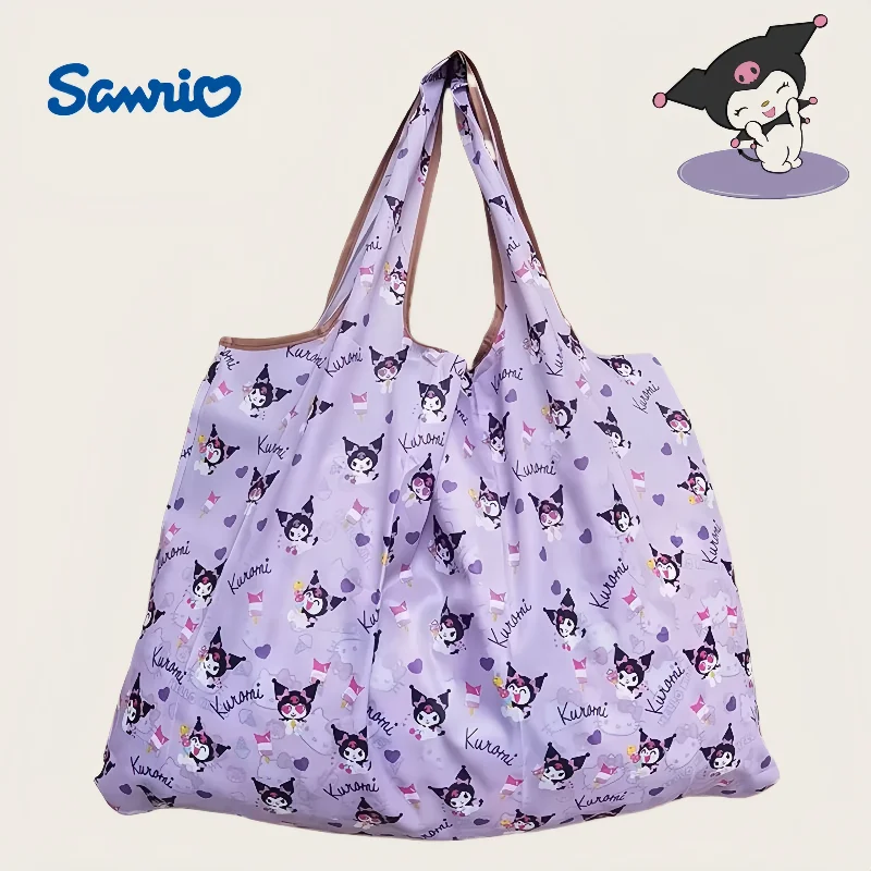 

Sanrio Kuromi Tote Bag Cute Cartoon Creative Personality Portable Foldable Supermarket Large Capacity Waterproof Shopping Bag