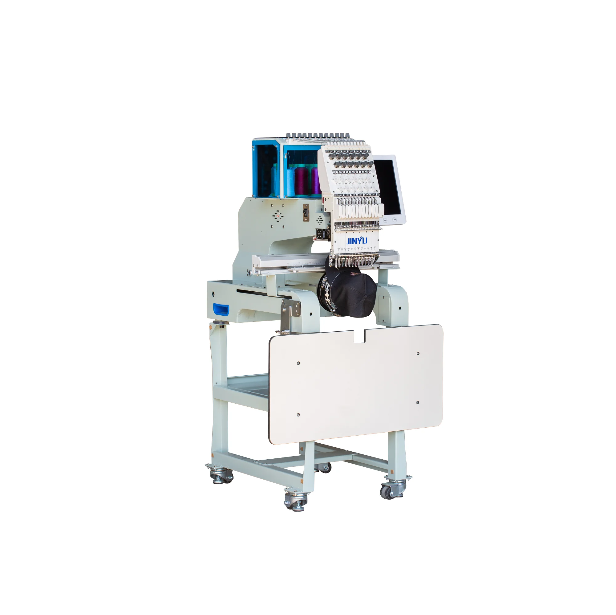Jinyu Automatic 300*400mm Single Head Embroidery Machine Cap/T-Shirt 12/15 Needles Household Professional Computerized