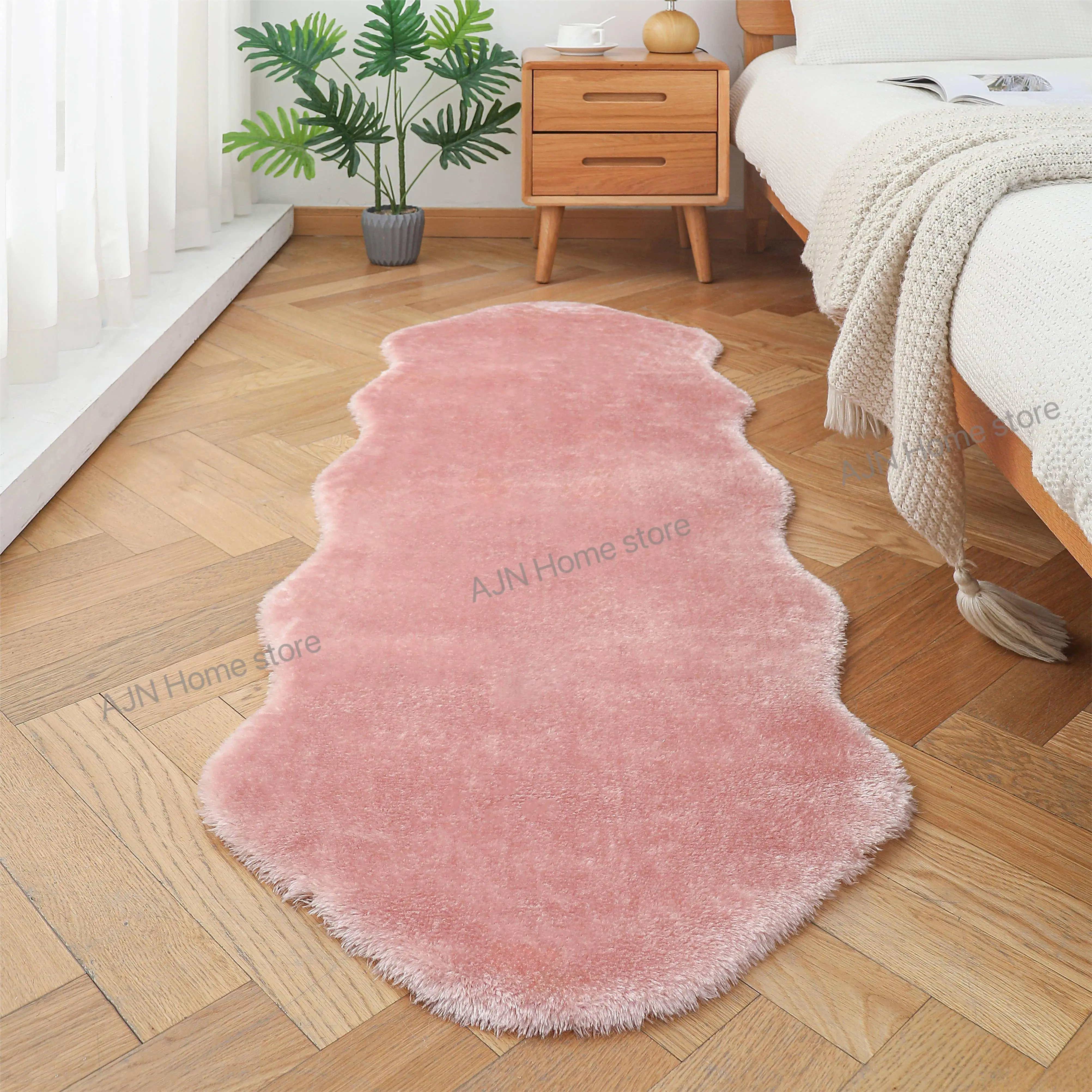 1PC 55X160CM Lambskin fleece soft machine washable bed rug & sheepskin carpet living room sofa home rug