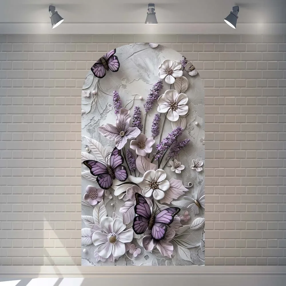 VIKAMA فراشة حفلة قوس خلفية غطاء فتاة عيد ميلاد حفل زفاف الديكور مخصص الكتابة الخلفيات الزخرفية