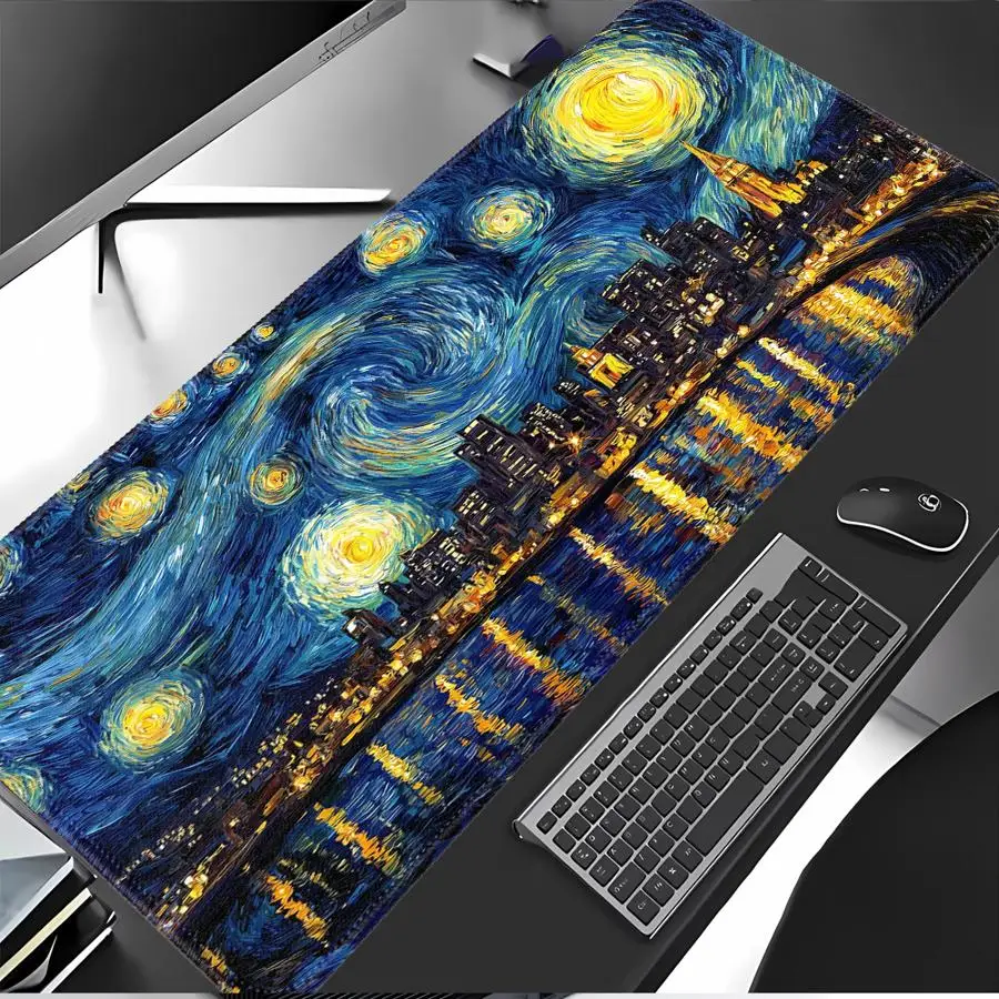 

Противоскользящий коврик для мыши Starry Night Van Gogh, коврик для компьютера, ноутбука, игровой консоли, офисный коврик, коврик для клавиатуры и мыши, аксессуары для стола