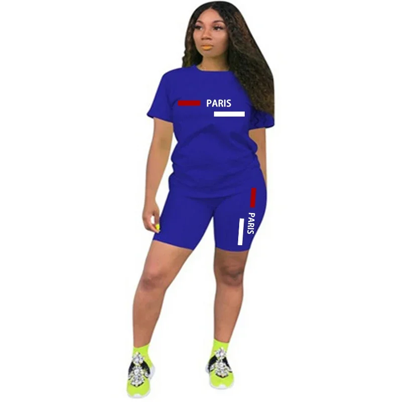2026 Summer Womens Shorts Tracksuit Suit Print Sports Jogging 2 Pcs Set Casual Clothing Fashion Hot Sales Woman T-shirt Outfits