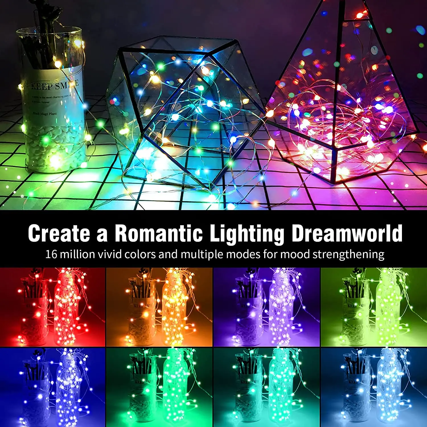 TuYa WiFi 50/100LED String Lights RGB Music Sync Fairy Lamp Multiple Modes Color Lights Waterproof Ball Lamp With Alexa Google