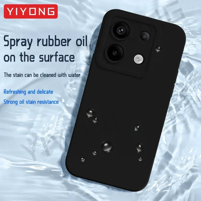 For Redmi Note13 Pro YIYONG Square Liquid Silicone Soft Cover For Xiaomi Redmi Note 13 12 14 Pro Plus 5G Xiomi Note12 Turbo Case