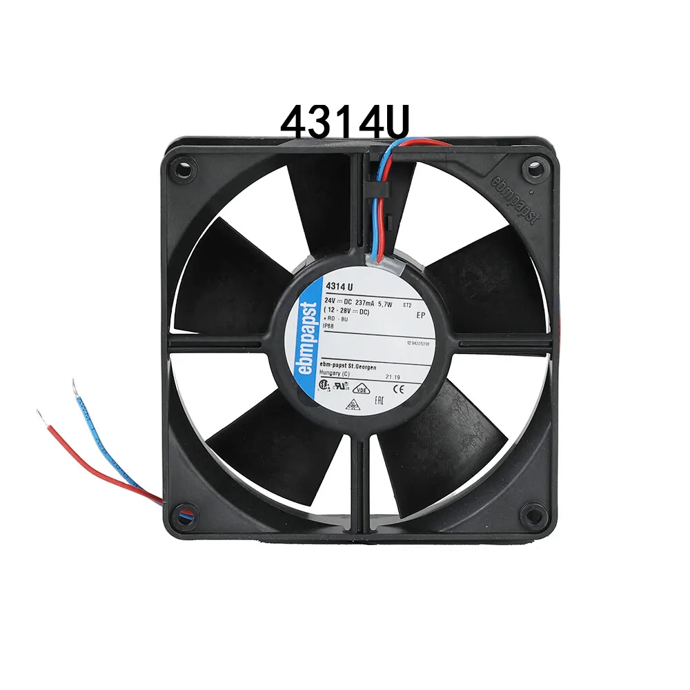 

For new Ebmpaps axial fan 4314U 120 * 120 * 32MM 24VDC 5.7W 2800RPM IP68 quiet radiator -