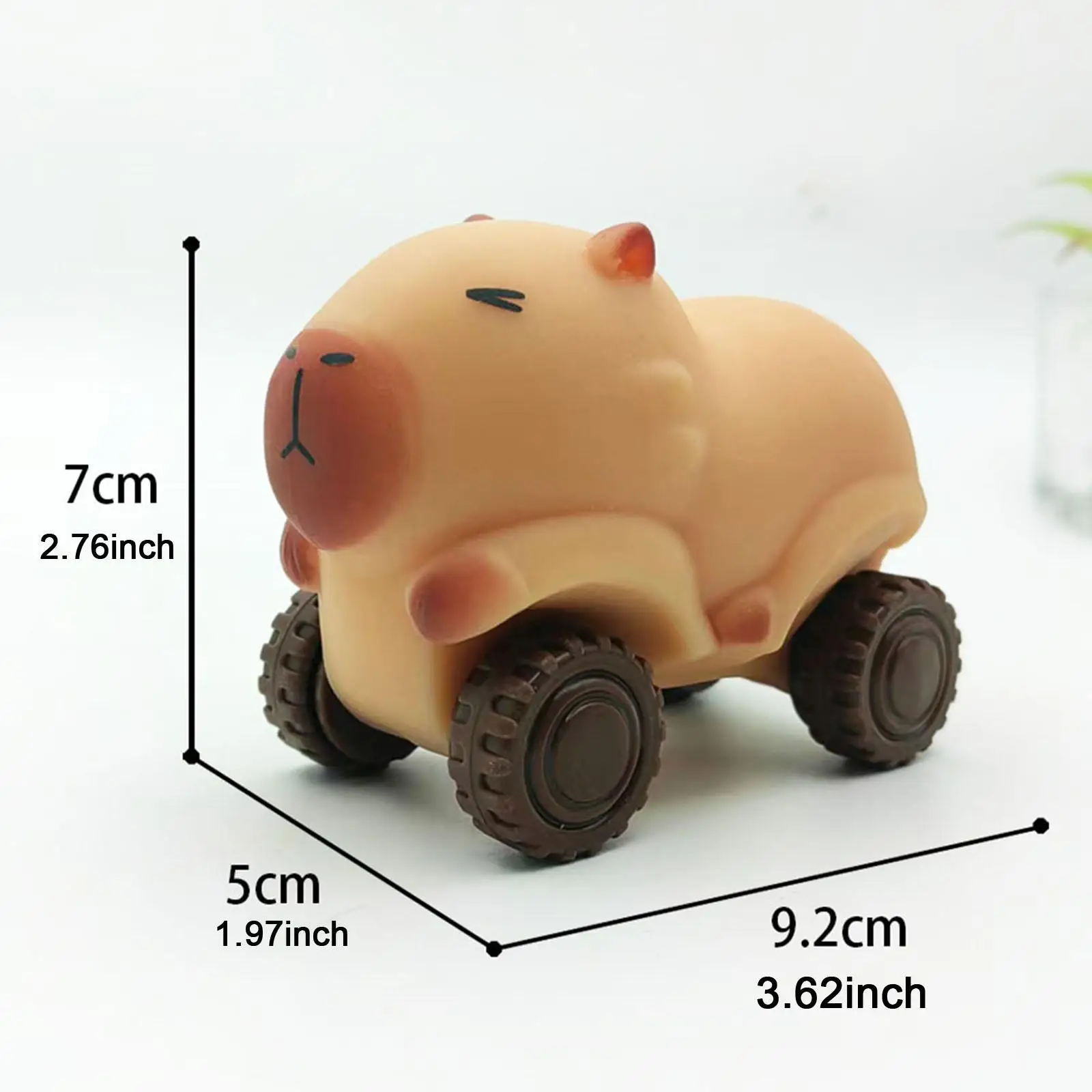 Capybara Pull Toy Desktop Decor Funny Cartoon Party Favor Creative Wheeled Cart for Preschool Children Kids Baby Birthday Gift