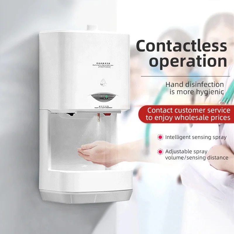 Macchina erogatrice per spruzzatore con dispenser di disinfettante per le mani a parete con sensore automatico Touchless per spazi pubblici