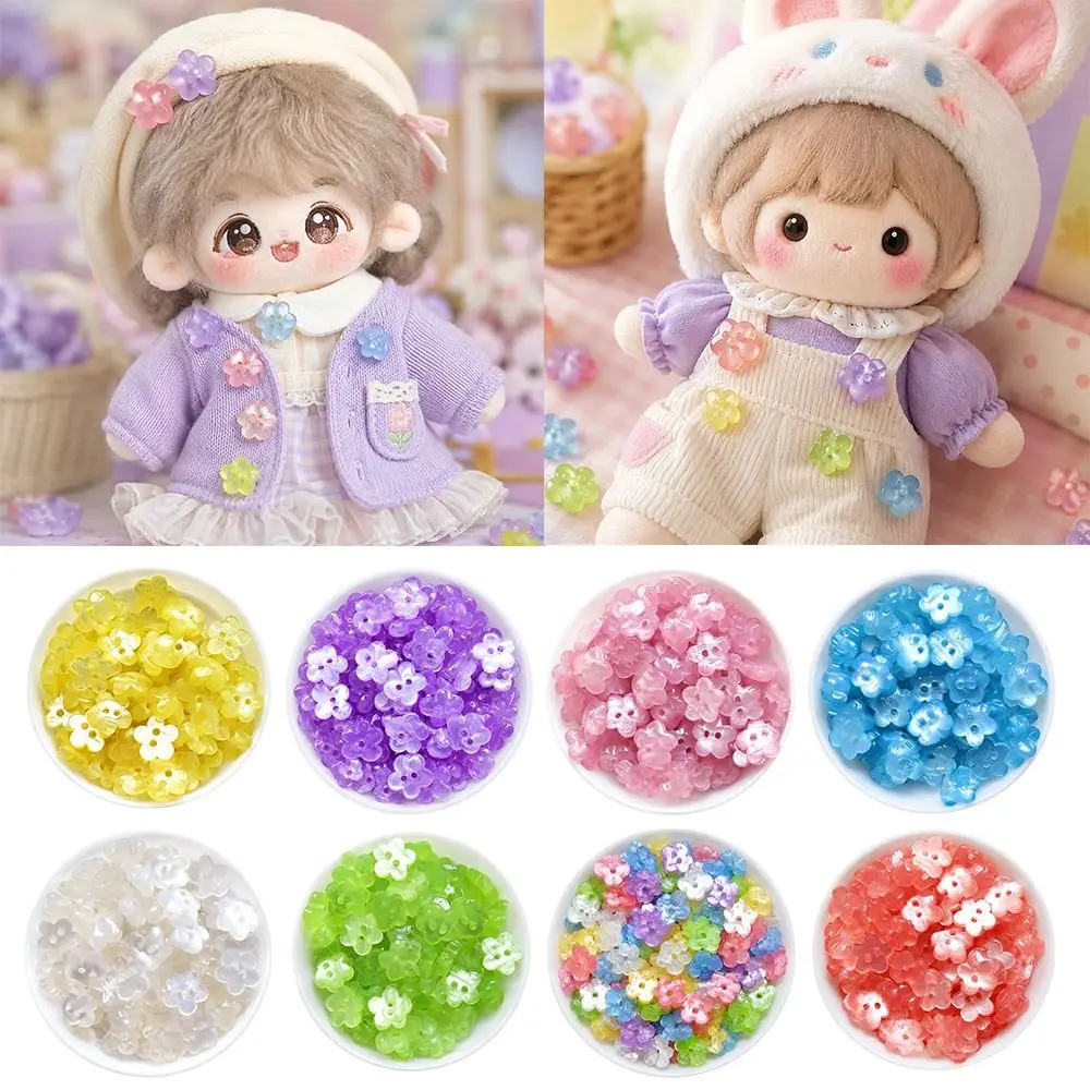50pcs Plastic Material Three-Dimensional Flower Buttons 50pcs Pack Hollow Out Design Plum Blossom Buttons Handmade DIY Style