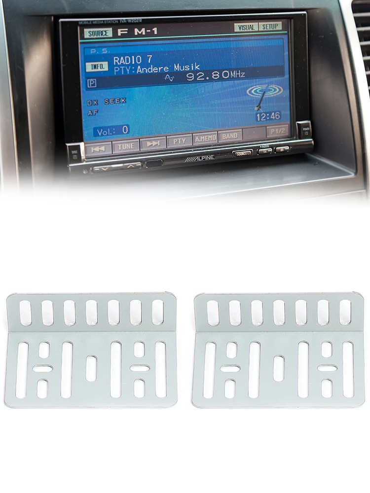 Universal 2 Din Car Radio Installation Kit 4 Screws 2 Din Car Radio DVD CD Mounting Kit 2 Brackets Quick Installation Tools