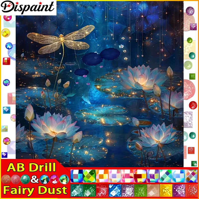 

Dispaint Fairy Dust AB 5D Diy Алмазная картина Вышивка крестиком "Бабка Лотос" Домашний декор Полные стразы Инкрустация Алмазная вышивка