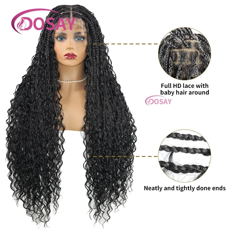 32 "613 Parrucca Bianca Parrucche Intrecciate Sintetiche Parrucca Piena Del Merletto Con I Capelli Del Bambino Senza Nodi Scatola Treccia Parrucca Per Le Donne Cornrow Trecce Parrucche Del Merletto