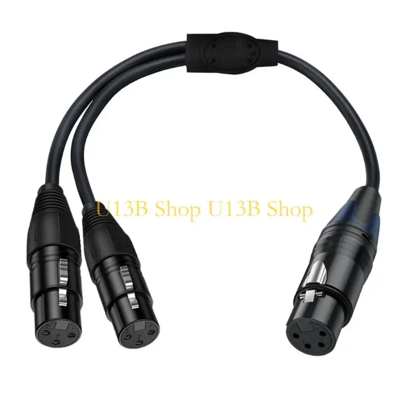U13B XLR Cable Professional XLR 4Pin To Double 3Pin XLR Splitter Cable For Studio Recording & Live Performances 50Cm