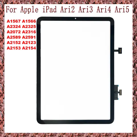 For iPad Air2 Air3 Air4 Air5 For Air 2 3 4 5 A1567 A2152 A2324 A2072 Touch Screen Panel Digitizer Front Glass Replacement Parts
