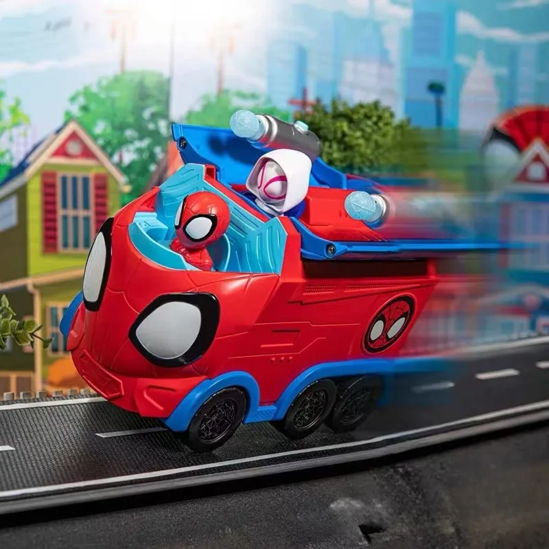 

Spidey and His Amazing Friends Anime Genuine Action Figure Model Toys Movable Transformable Vehicle Children's Gift