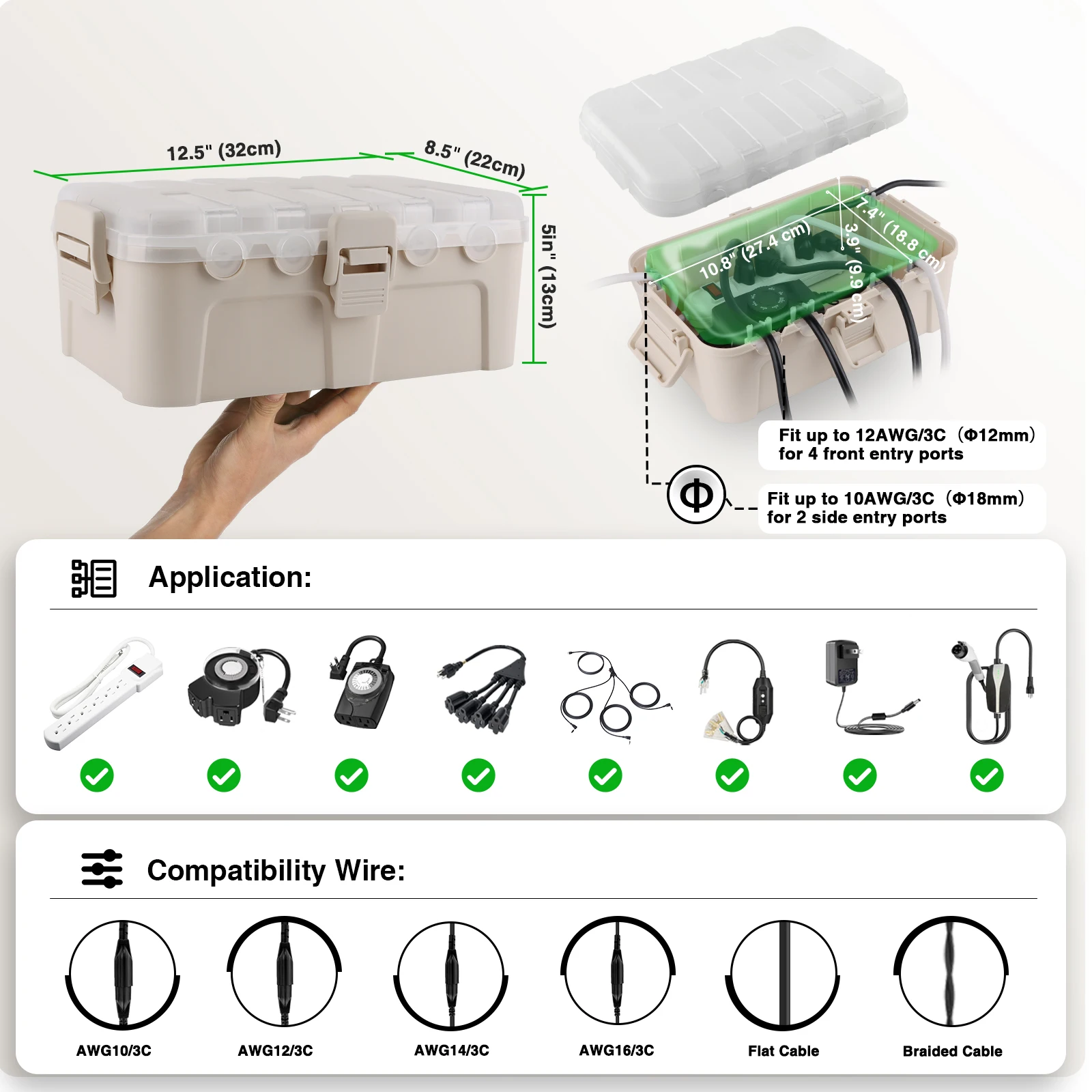 غطاء سلك تمديد مقاوم للعوامل ا - مراجعة Outdoor Power With Timer وسعره