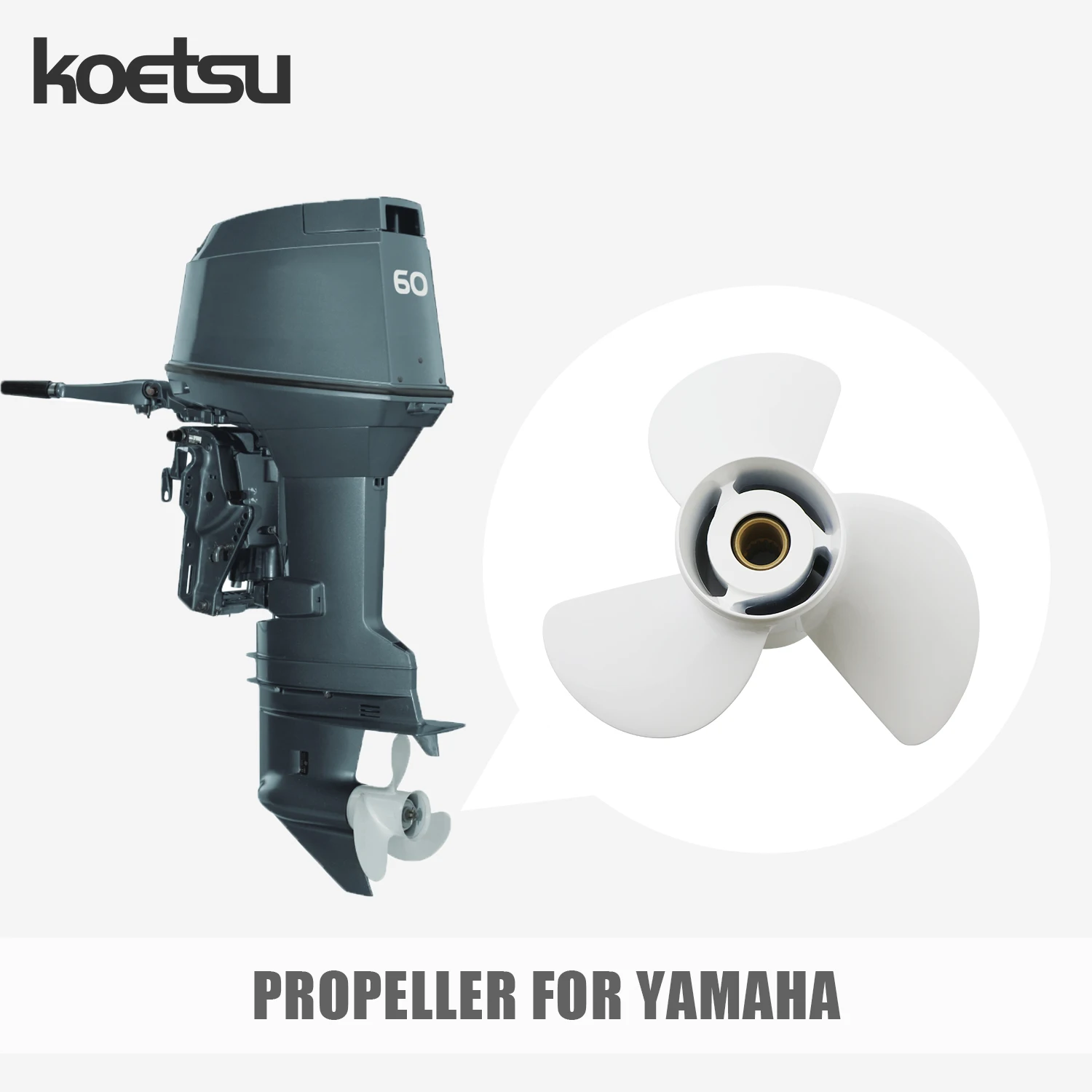 

KOETSU outboard propeller - Aluminum alloy, suitable for YAMAHA, PARSUN, HANGKAI and other models of outboard motors