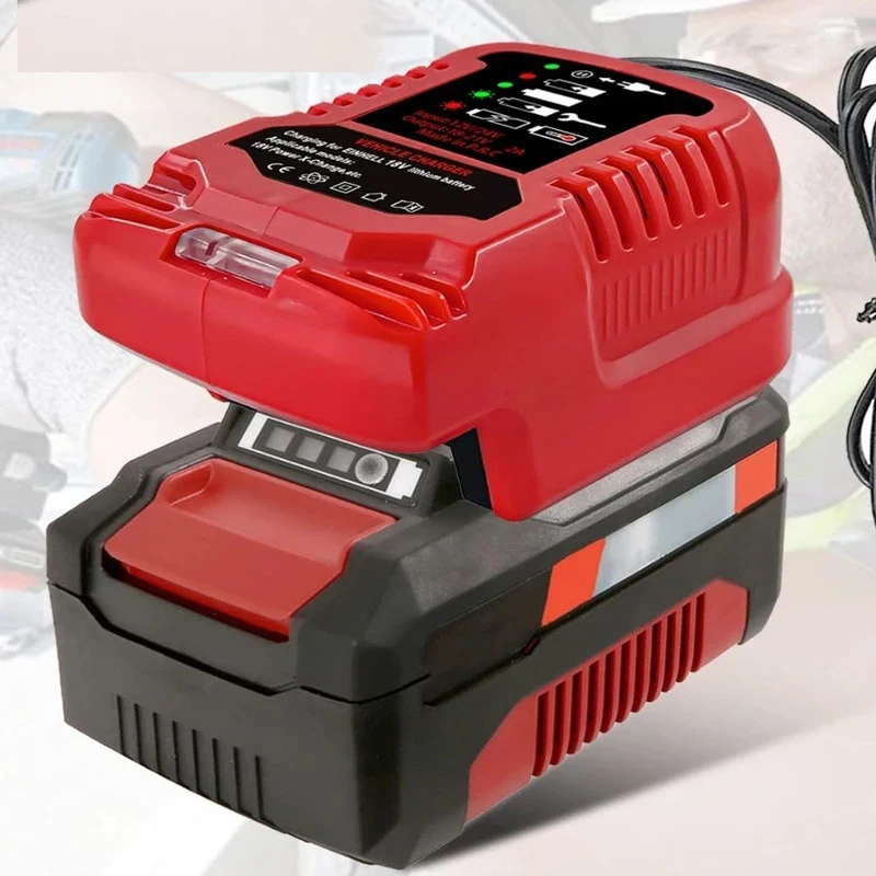 

Portable Battery Charger Adapter Cigarette Lighter Plug Car Charger Compatible for Ein-hell 18V PXC Lithium Ion Battery PXBP-300